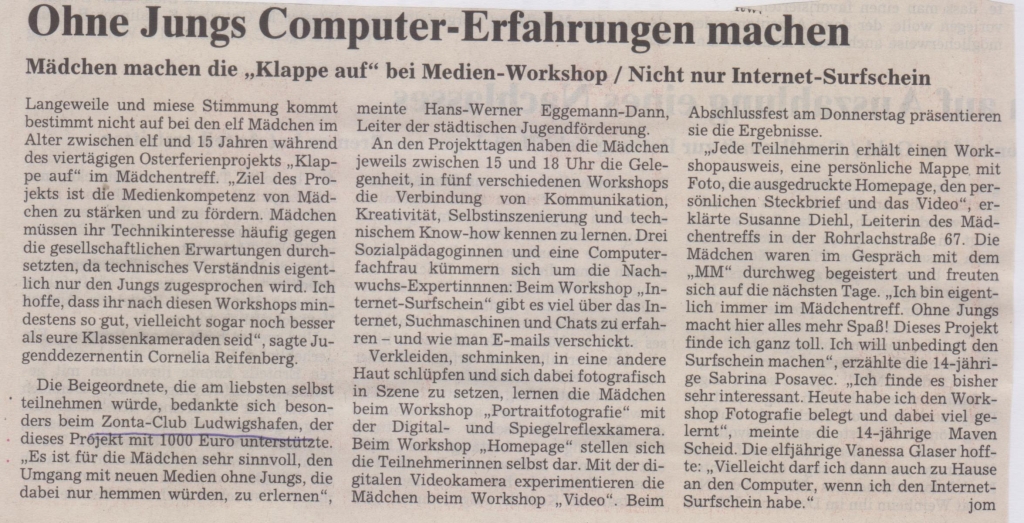 Rheinpfalz, 07.04.2004
